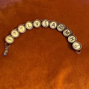 Vintage Typewriter Key Bracelet